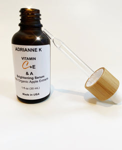 adrianne k skin brightening vitamin c face serum, anti-aging antioxidants, c, e, & a. vegan. cruelty free., 1 fl oz( 30 ml)