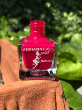 Load image into Gallery viewer, passion! raspberry red gel effect nail polish by adrianne k .51 fl. oz., vegan. long lasting. glossy finish