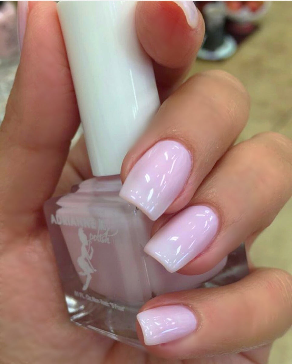 sheer pink nails