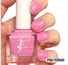 Load image into Gallery viewer, pink ferrari! adrianne k glossy barbie pink nail polish. quick dry. 10 toxin free,.51 fl. oz