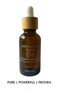 ADRIANNE K Vitamin C Face Serum – Brightening & Anti-Aging with Vitamins C, E & A | Vegan, Cruelty-Free, 1 fl oz (30 mL)