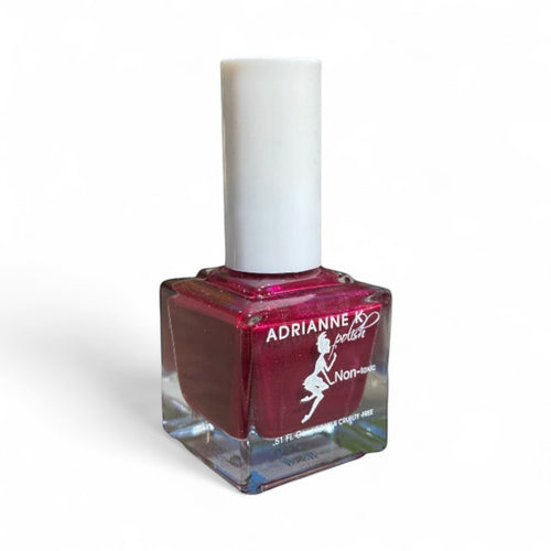 Velvette- Red Velvet Nail Polish – Deep Burgundy Metallic Shimmer – 10-Free, Vegan, Cruelty-Free, Long-Lasting, Non-Toxic Nail Color – .51 fl oz