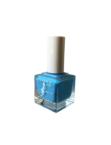 ADRIANNE K Nontoxic Aqua Blue Nail Polish, Mykonos! .51 Fl Oz. Flawless Coverage. Vegan