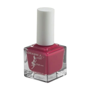 passion! raspberry red gel effect nail polish by adrianne k .51 fl. oz., vegan. long lasting. glossy finish