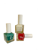 Load image into Gallery viewer, Woman, Life Freedom Trio Set. Freedom for Iran. Green, White &amp; Red Nail Polish Colors, .51 Fl. Oz