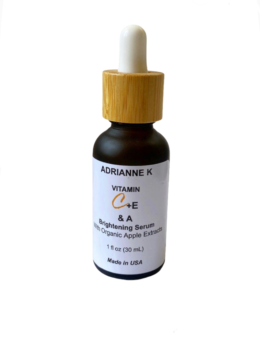 ADRIANNE K Skin Brightening Vitamin C Face Serum, Anti-aging Antioxidants, C, E, & A. Vegan. Cruelty Free., 1 fl oz( 30 mL)