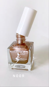 ADRIANNE K Shimmer Rose Gold Metallic Nail Polish, Noor! Nontoxic, Safer for Pregnancy. Vegan, .51 Fl Oz