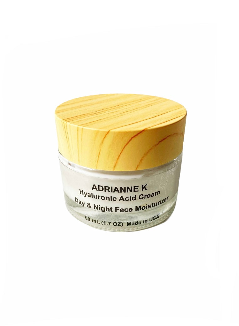 adrianne k hyaluronic acid hydrating day and night cream. unisex moisturizer. treats lines and wrinkles. 1.7 oz ( 50 ml)