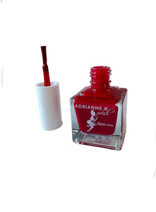 your hotness! adrianne k true red nail polish. quick dry. high shine. gel effect, vegan, .51 fl oz
