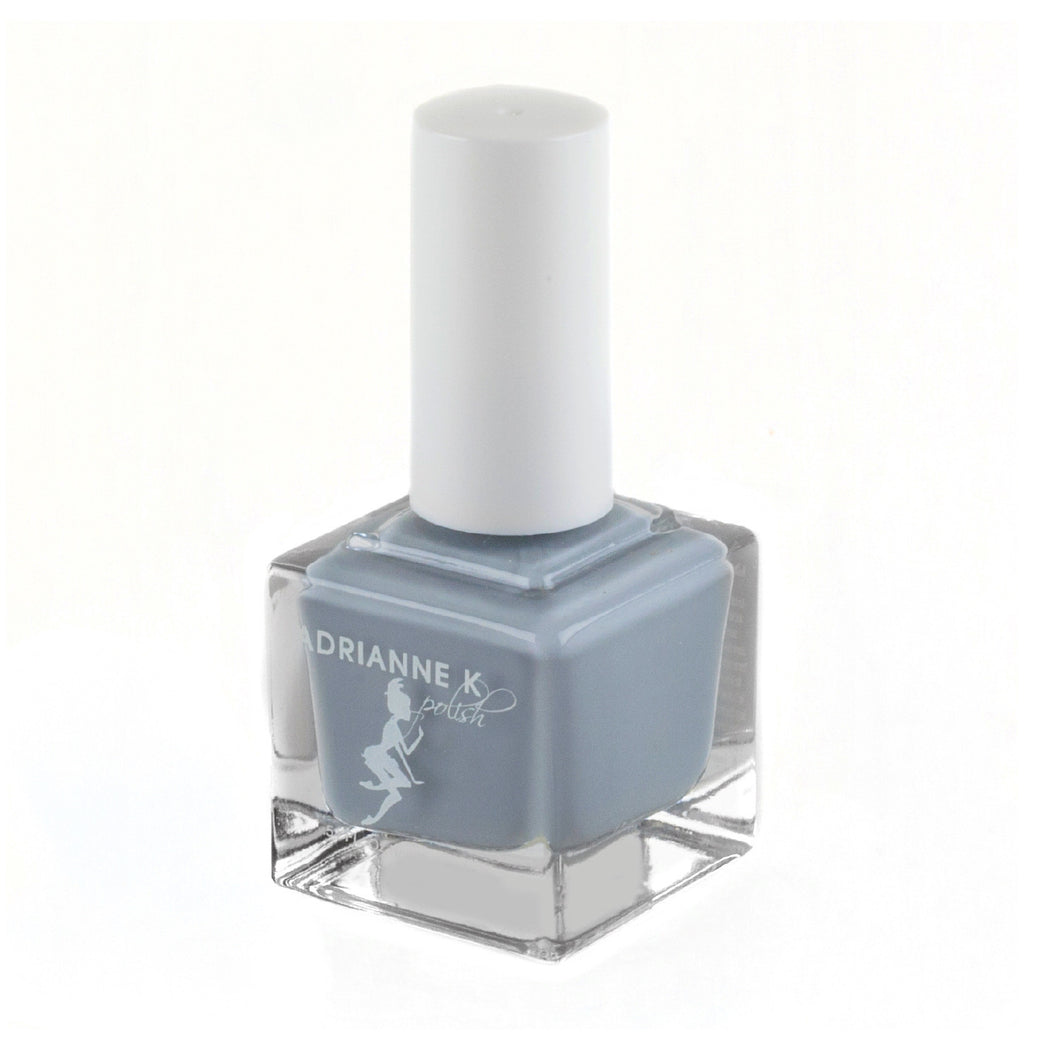 adrianne k light gray gel effect nail polish, heart of steel! quick dry. vegan. nontoxic. glossy finish, .51 fl oz