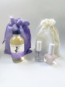 ADRIANNE K Nail Treatment Gift Set #2- Natural Nail Polish Remover, Quick Dry Top Coat+Base Coat with Nutrients