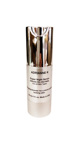 ADRIANNE K Retinol + Argon Oil Super Night Serum. Anti-aging Face Treatment for Men & Women. No Parabens, Phthalates. 1 Fl Oz