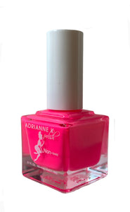 ADRIANNE K Neon Pink Nail Polish, Miami Pink. Gel Effect, Fast Drying and Nontoxic.