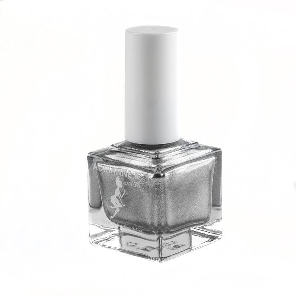 adrianne k metallic shimmer true silver nail polish, diamond! quick dry. nontoxic. vegan, .51 fl oz.